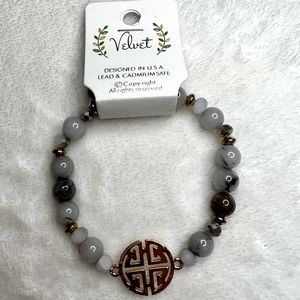 Velvet brand gray beaded bracelet NWT